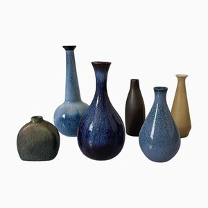 Stålhane, Nylund und Lundgren zugeschriebene Miniaturvasen für Rörstrand, 1950-1960er, 6er Set