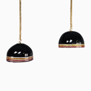 Murano Glass Pendants by Roberto Pamio and Renato Toso for Leucos, Set of 2
