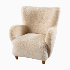 Poltrona in pelle di pecora, Danimarca, anni '40