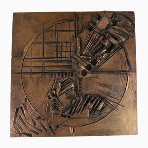 Scultura Astratta Italiana Pannello in Rame