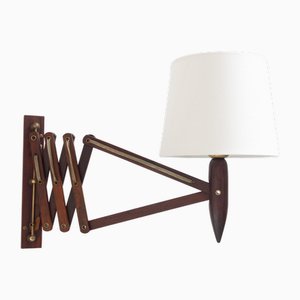 Mid-Century Danish Rosewood Scissor Wall Lamp, 1960s