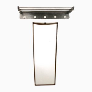 Vintage Coat Rack and Mirror, 1960s, Set of 2
