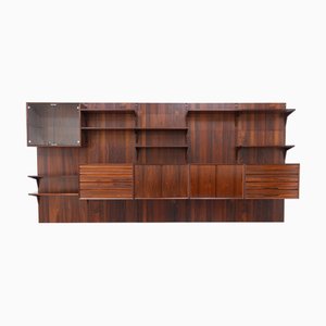 Modulares Dänisches Vintage Palisander Wandregal mit 5 Ablagen von Poul Cadovius für Cado, 1960er