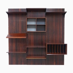 Mueble de pared modular danés vintage de palisandro de Poul Cadovius para Cado, años 60