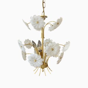 Murano Glass Flower Chandelier, Italy, 1980s