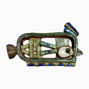 Ceramic Bird Wall Sculpture by Les Argonautes, France, 1960s