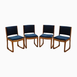 Danish Beech Chairs by Holger Jacobsen for Fritz Hansen, 1950s, Set of 4