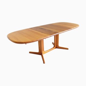 Vintage Danish Oval Extendable Dining Table Teak from Glostrup, 1960s
