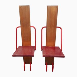 Vigar Wall Folding Chairs in Wood by Anne Jonasson and John Dalin for Ikea, 1980s, Set of 2