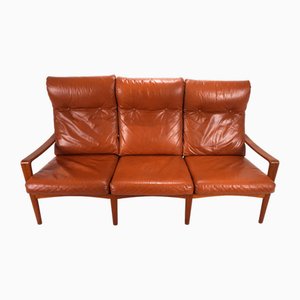 Comfort 3-Seater Sofa in Leather by Arne Wahl Iversen, 1960s