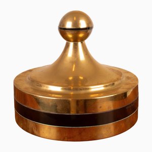 Caja de almacenamiento de latón y vidrio acrílico de Renato Meneghetti para DDD Design, años 70