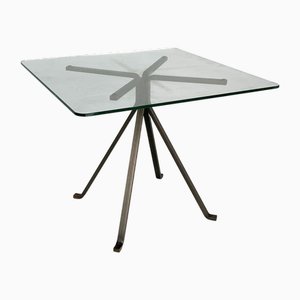 Table Basse Cuginetto Moderne en Métal et Verre par Enzo Mari pour Driade, Italie, 1970s