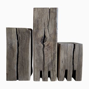 Trio aus Eichenholz Monolithen von Atelier Bloam, 3 . Set