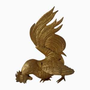 Brutalist Gilded Fighting Cock, Italy, 1960s