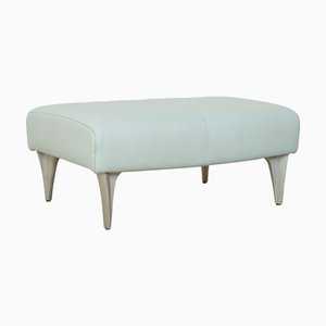 Model 1600 Ottoman in Light Blue Leather from Rolf Benz