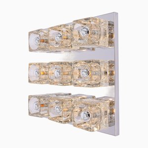 Large Glass Flush Mount attributed to Peill & Putzler, Germany, 1970s