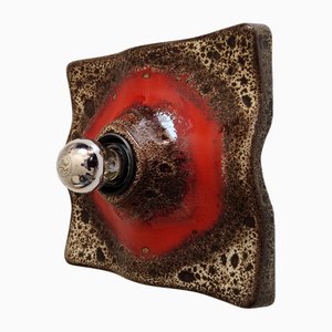 Mid-Century Modern Fat Lava Ceramic Wall Light from Hustadt Leuchten, 1960s
