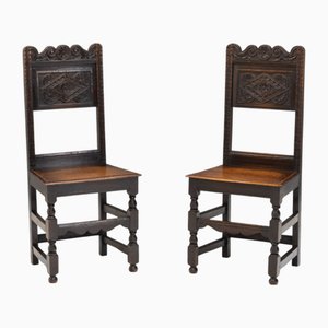 Hallenstühle aus Eiche, 1930er, 2er Set