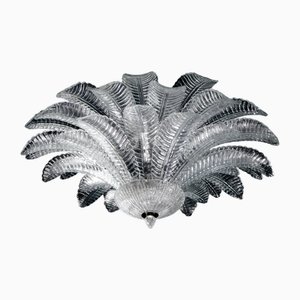 Lustre Palmette Vintage en Cristal de Murano Fait Main, Italie, 1985