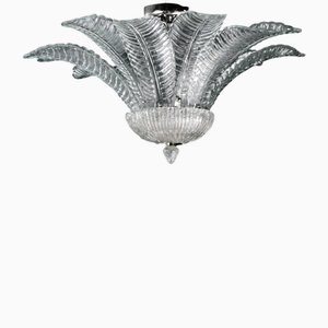 Lampadario Palmette vintage in cristallo di Murano fatto a mano, Italia, 1985