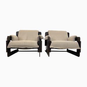 Scandinavian Brutalist Modern Rover / Puzzle Safari Armchairs attributed to Arne Jacobsen for Asko, Finland, 1960s, Set of 2