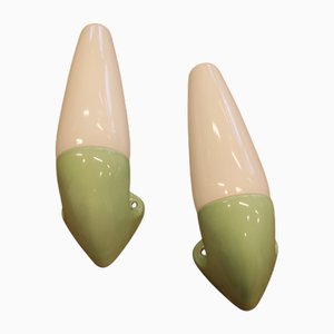 Mint Green Model 6035 Wall Lamps by Sigvard Bernadotte for Ifö, 1950s, Set of 2