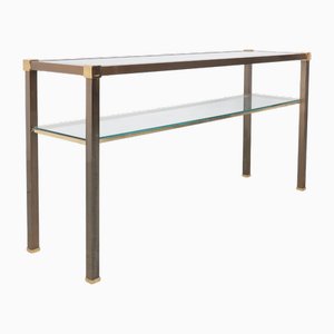 Konsolentisch aus Messing & Glas, 1970er