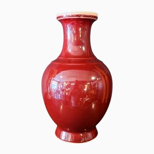 Tongzhi Baluster Vase in Oxblood Porcelain, China, Late 19th Century