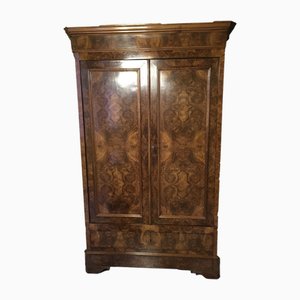 2-Door Wardrobe with Drawer in Walnut, 1850s