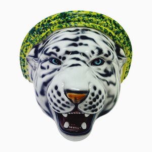 Wall Shelf White Tiger in Ceramic by Ceramiche Boxer