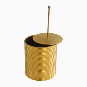 Tobacco Jar Box in Gilded Brass by Brilux for Dunhill, Switzerland, 1950s