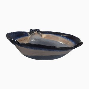 Sapphire Blue and Silver Murano Glass Centerpiece, 1970s