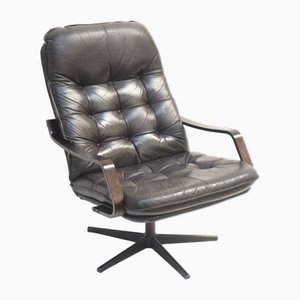 Poltrona vintage in pelle, anni '70