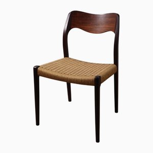 Sedia modello 71 in teak e corda di Niels Otto Moller, Scandinavia, anni '60