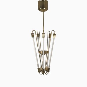 Neon and Brass Lamp, Germany, 1950s