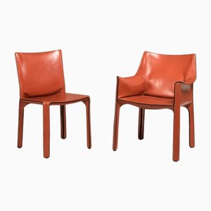 CAB Armchairs and Chairs from Cassina, 1990s, Set of 8