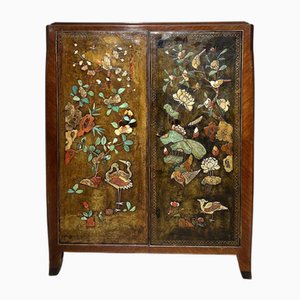 Vintage Lacquered Wood Cabinet