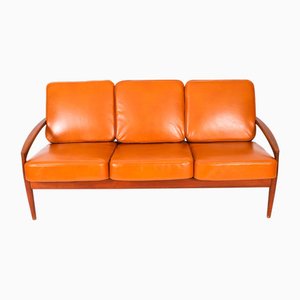 Vintage Paper Knife Teak Sofa by Kai Kristiansen for Magnus Olesen, 1950s