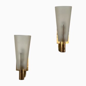 Apliques de pared italianos vintage grandes de Stilnovo, años 50. Juego de 2