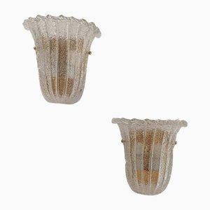 Italian Shield Sconces in Murano Graniglia Glass, 1980s