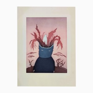 Jean Michel Folon, The Circular Ruins V, 1974, Etching