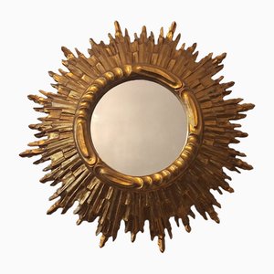 Mid-Century Modern Gilded Sunburst Wall Mirror, 1960s