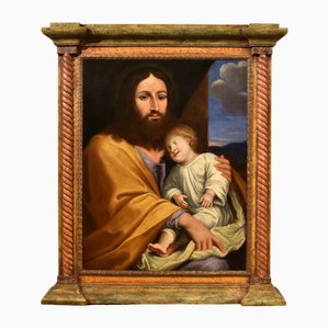 Follower of Giovan Battista Salvi, Baby Jesus, 1660, Oil on Canvas, Framed