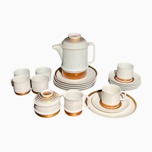 Vintage Coffee Service for Six People in 14K Gold Leaf, 1970s, Set of 21