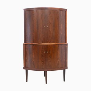 Mid-Century Danish Rosewood Corner Cabinet with Curved Front, 1960s