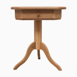 Danish Oak Side Table with Drawer, 1960s