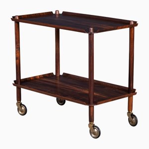 Vintage Rosewood Serving Bar Cart by Poul Hundevad, 1960s