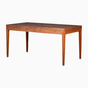 Vintage Danish Teak Desk by Severin Hansen for Haslev Møbelfabrik, 1950s