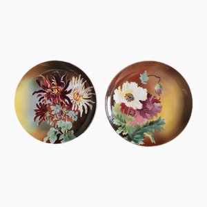 Piatti decorativi Terre de Fer vintage di Boulenger & Choisy Le Roi, Francia, inizio XX secolo, set di 2
