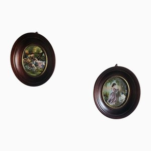 Victorian Miniature Oval Portraits, Set of 2
